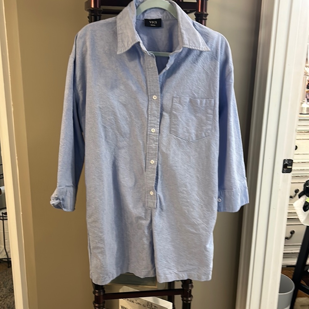 Blue chambray/ denim romper